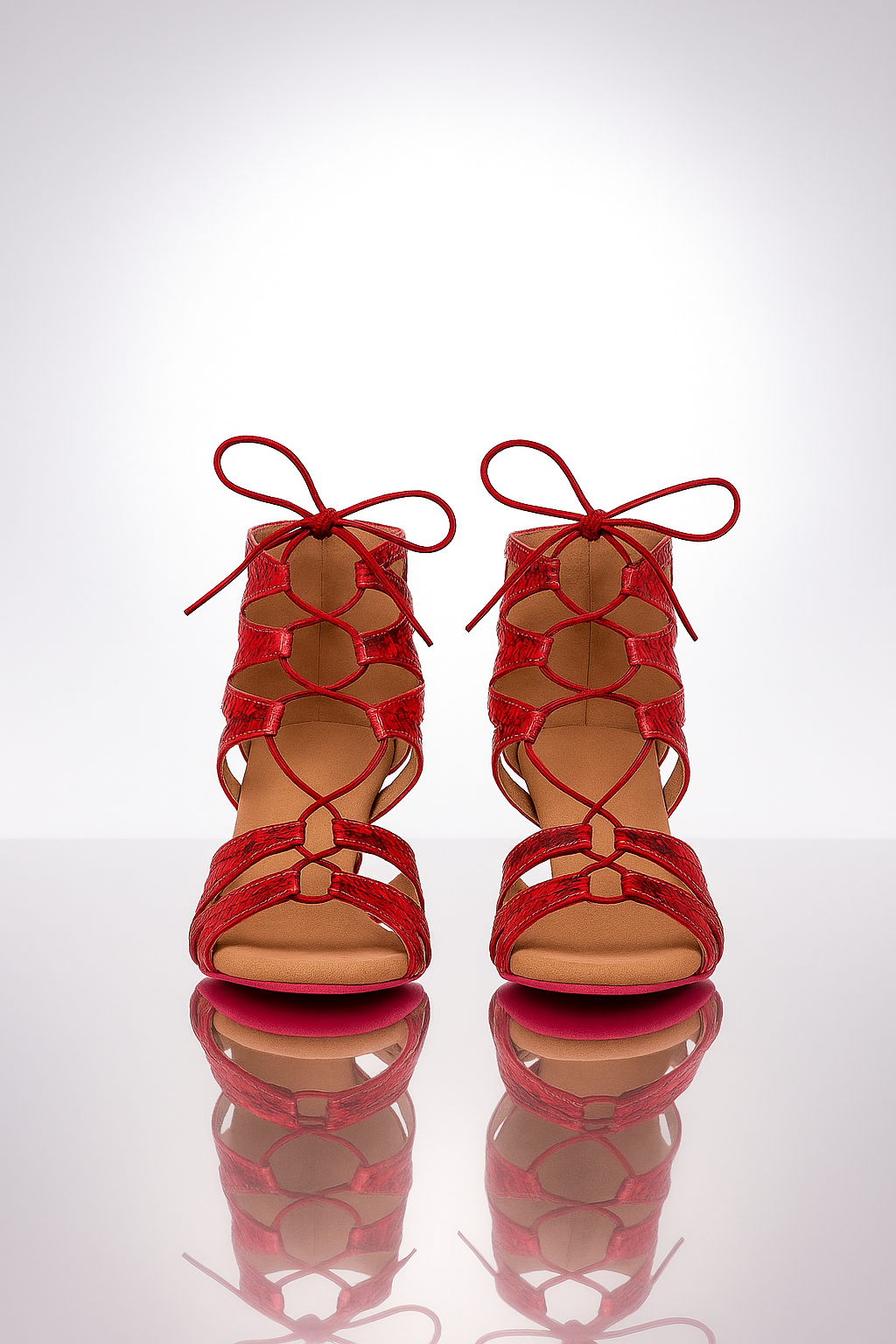 Chaussures de Danse Latine Femme - Modèle OPHEA - Imprimé Lézard Rouge