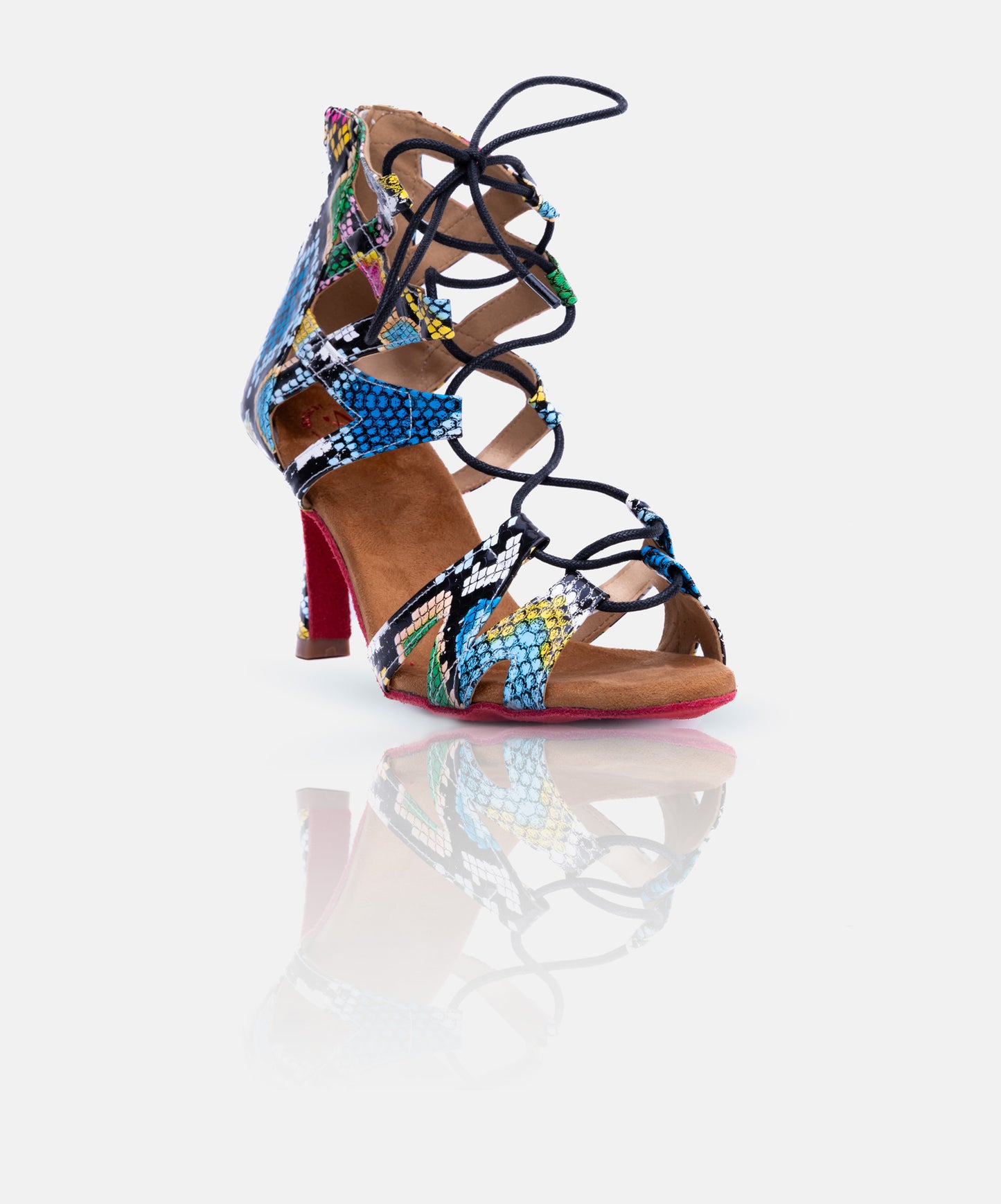 Chaussures de Danse Latine Femme - Modèle ALTHEA - Imprimé Lézard Multicolore