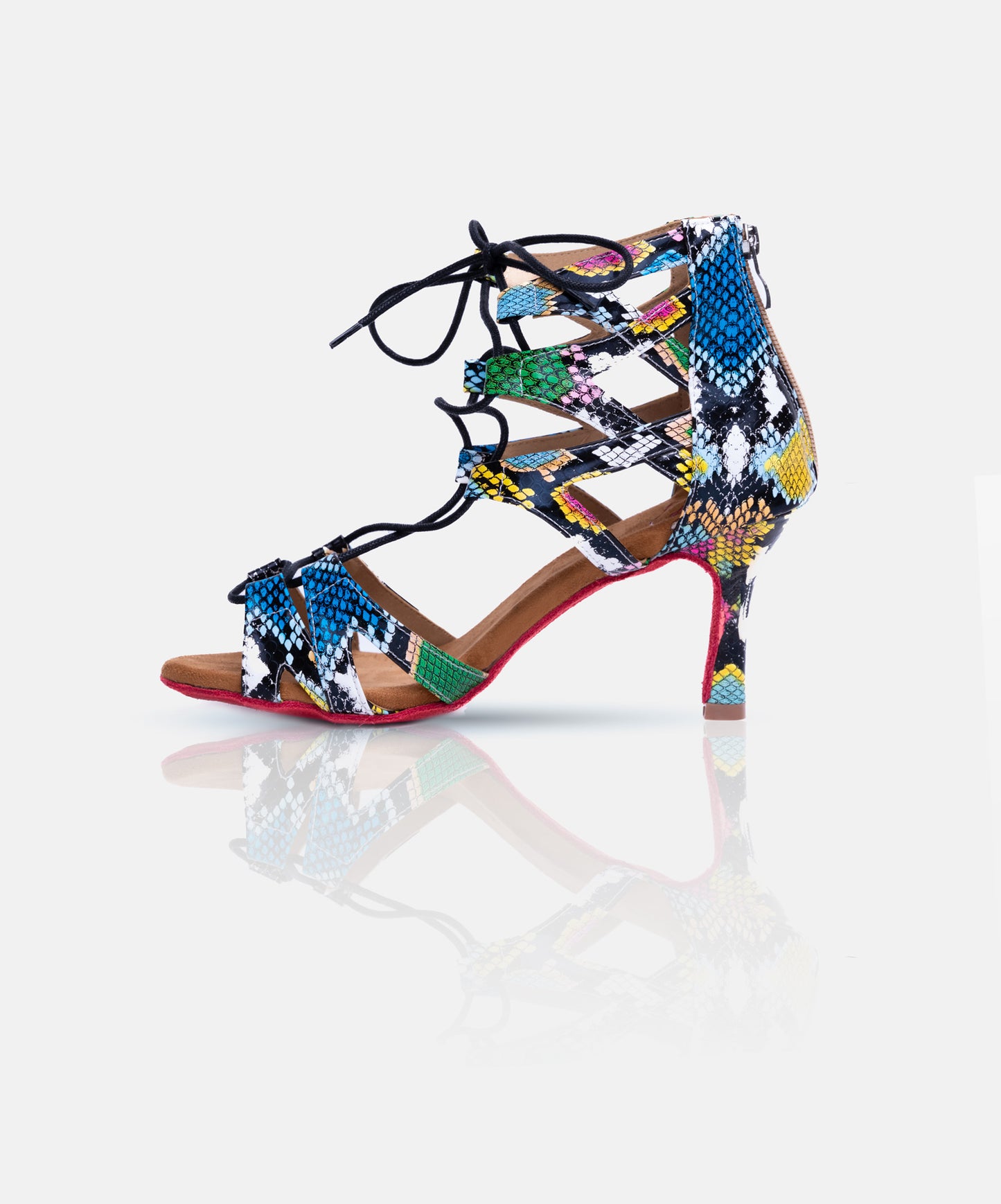 Chaussures de Danse Latine Femme - Modèle ALTHEA - Imprimé Lézard Multicolore