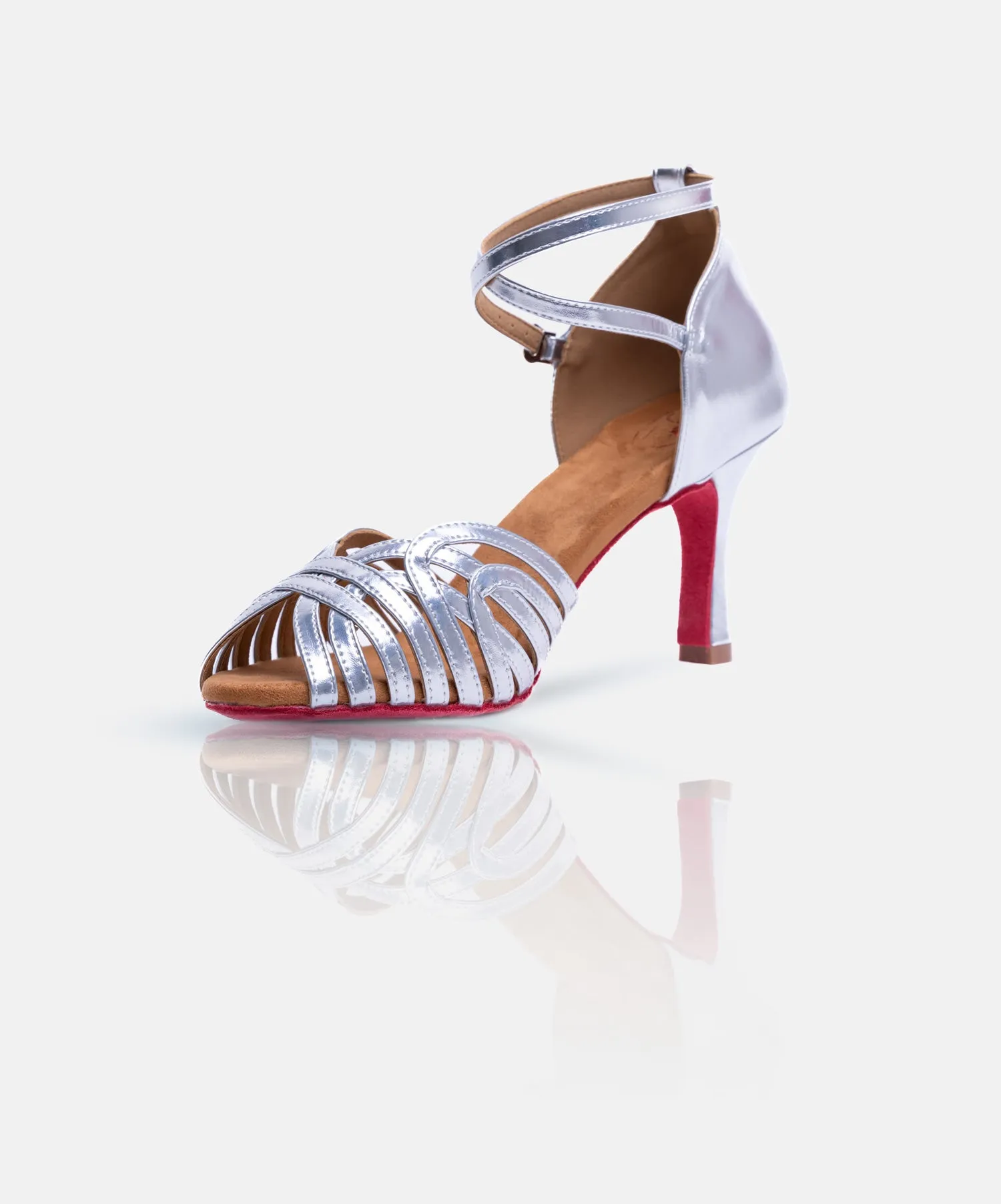 Chaussures de Danse de Salon Femme - Modèle URANIA - Brillante Argentée – vue 4