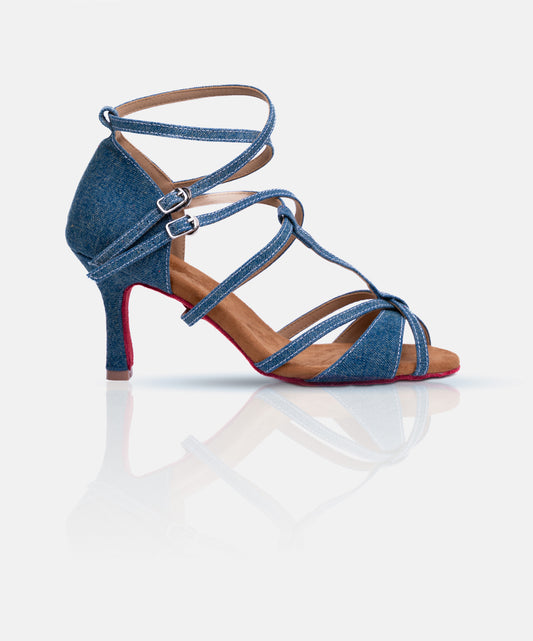 Chaussures de Danse de Salon Femme - Modèle MAÎA - Jean Bleu Marine Denim